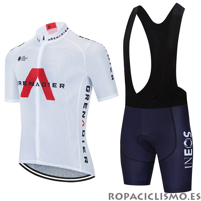 2021 Maillot INEOS Grenadiers Tirantes Mangas Cortas Blanco